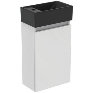 Fonteinmeubel pack wit fontein kraangat links silk black tiempo