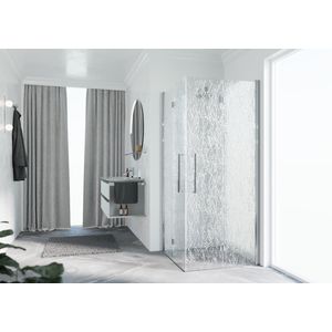 Hoekinstap 2xvouw YOUNG 2GS 1010-1030x2000mm chroom Aqua glas