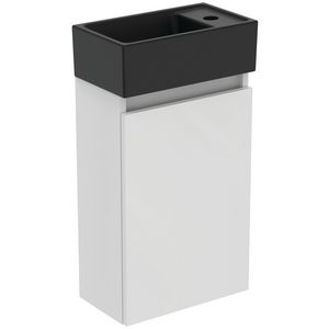 Fonteinmeubel pack wit fontein kraangat rechts silk black tiempo