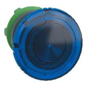 Vuistslagkop 40mm drukknop 22mm Verlicht LED Blauw