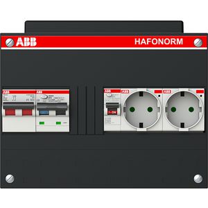 Groepenkast 1 fase 1 HS 40A 2P 1 PV RCBO B16 2P 300mA 2 wandcontactdoos