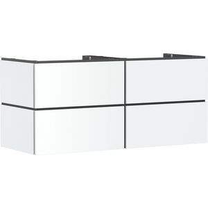 Badmeubel Xilesa E 1375/550 4 lades waskom/gesl. wastafel mat wit