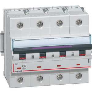 Installatieautomaat MCB DX3 4P C63A 50kA
