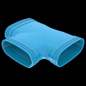 T-stuk lijm 90° PVC luchtverdeelsysteem VENTIZA blauw (195x80mm) 3x mof