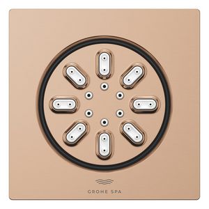 Rainshower aqua 75 zijdouche vierkant warm sunset geborsteld (mat bronskleurig)(Spa colors coll.)