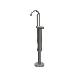 Badmengkraan afbouwdeel BOND vrijstaand draaibare uitloop slang 150cm geborsteld metal black PVD