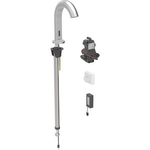 Piave wastafelkraan batt inb-functiebox rvs look/geb.