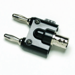 Verloop adaper van BNC naar dubbele banaanstekkerbus