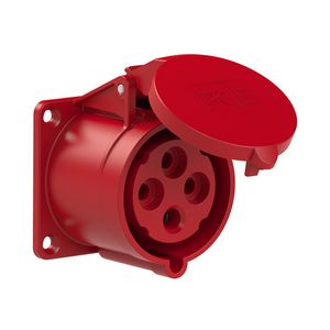 Wandcontactdoos CEE 32A 4p 400V 6h rood IP44 70x70mm