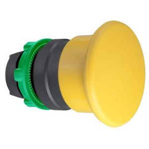 Vuistslagkop 40mm drukknop Terugvering 22mm Geel Harmony XB5