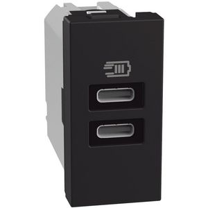 Light Now USB oplader type C+C - 15W - 1 module - zwart