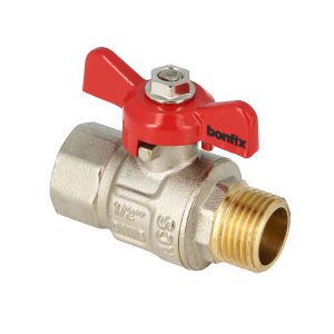 Kogelkraan 1/2" bi.dr.x1/2" bu.dr.+vlindergreep VVE=50