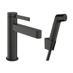 Wastafelmengkraan Finoris 1-hendel 110 doucheslang 160cm Brushed Black Chrome