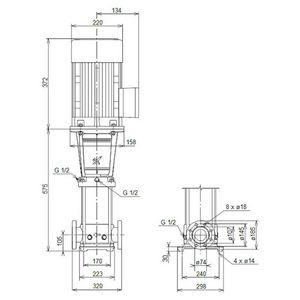 Centrifugaalpomp CR32-2 A-F-A-E-HQQE 3x400D 50 Hz