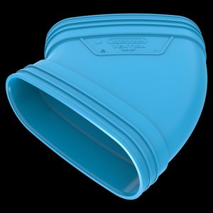 Bocht lijm 45° PVC luchtverdeelsysteem VENTIZA blauw (195x80mm) mof/mof