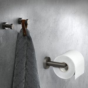 Closetrolhouder zwart geborsteld zonder klep NEMOX BRUSHED BLACK METAL