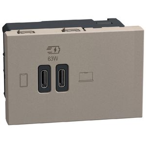 Light Now USB oplader type C+C - 65W Power Delivery - 3 modu