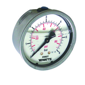 Manometer FR114 MG3A RVS Glyc. DN100 ax. 1/2 0-6bar VVE=12