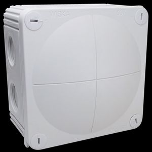 Kunststof kabeldoos 76x76x51mm grijs met 5-polige klemsteen (COMBI108/5LG) VVE=10