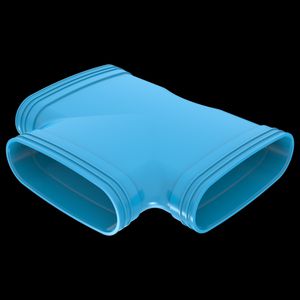 T-stuk lijm 90° PVC luchtverdeelsysteem VENTIZA blauw (235x80mm) 3x mof