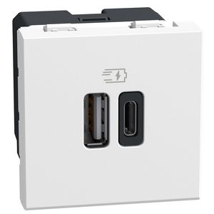 Light Now USB oplader type A+C - 15W - 2 modules - wit