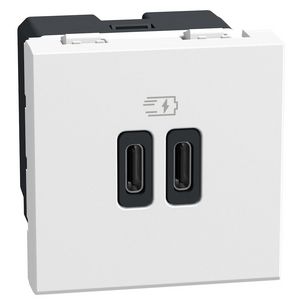 Light Now USB oplader type C+C - 15W - 2 modules - wit