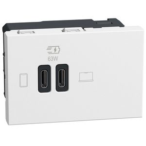 Light Now USB oplader type C+C - 65W Power Delivery - 3 modu