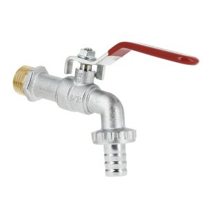 Tapkraan kogelmodel 1/2" vernikkeld incl. slangtule