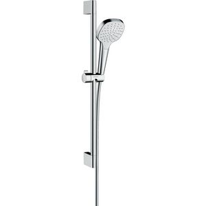 Cr. Select E 1 straalsoort glijstangset 650mm wit/chroom met doucheslang