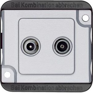 Antenne einddoos 2-voudig Aluminium Anti-vandalisme