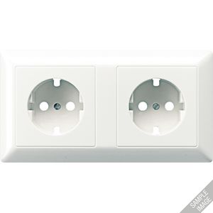 Afdekking wandcontactdoz+randaarde duroplast wit