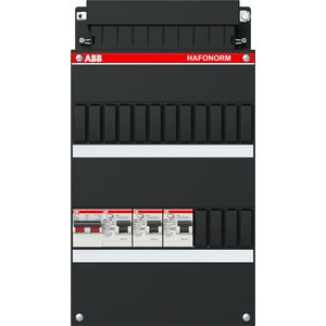 1-fase installatiekast (220 x 390 mm) met 2-polige hoofdschakelaar 40A + 3 x ALS 40A/30mA
