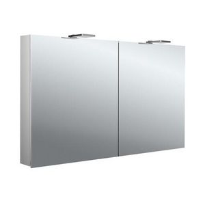 Led-spiegelkast Flat-2 Style 1200mm aluminium opbouw 2 deuren H=711mm