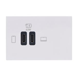 USB Powlader 2 modulen C + C 63W wit Mosaic