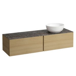 Onderbouwkast 1600X500 2x la cutout R kraangat Licht eike H4323560972501