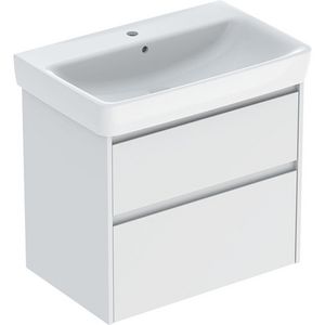 wastafel set met onderkast 2x la 75x69.7x44.6cm Breedte wastafel=75cm Wastafel: wit Corpus Front: wit / gelakt zijdemat