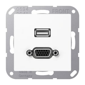 Afdekking AS500 alpin wit voor USB/VGA