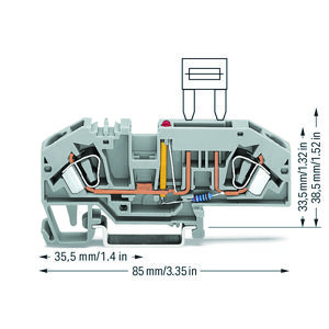 2-draads zekeringsklem platte autozek. 282-698/281-413VVE=25