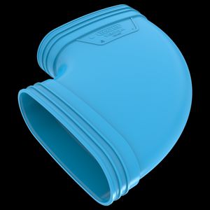 Bocht lijm 90° PVC luchtverdeelsysteem VENTIZA blauw (195x80mm) mof/mof