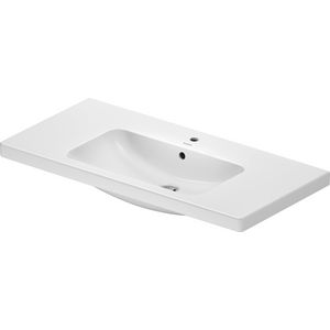D-CODE #239910 wastafel hoogglans 1000mm wit met kraangat met overloop