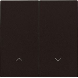 Afwerkingsset dubbele elektr. rolluikschakelaar dark brown