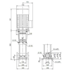 Centrifugaalpomp CRN32-1-1 A-F-G-V-HQQV 3x230/400 50 Hz