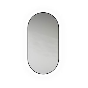 Spiegel Black Line Oval matt black frame indirecte CCT verlichting 400x800mm