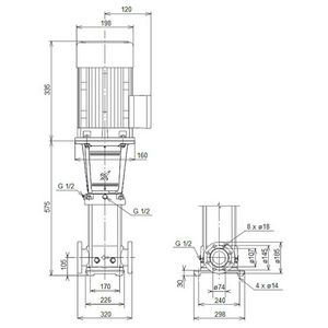 Centrifugaalpomp CRN32-2-2 A-F-G-V-HQQV 3x400D 50 Hz