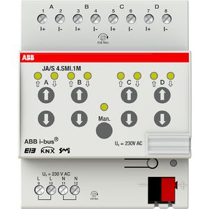 Jaloezieaktor KNX met handbediening 4-voudig DIN-rail (JA/S4.SMI.1M)