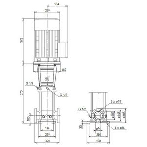 Centrifugaalpomp CRN32-2 A-F-G-V-HQQV 4.0 kW 3x400D 50 Hz