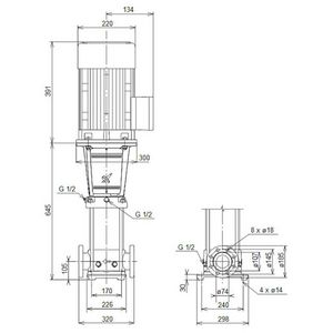 Centrifugaalpomp CRN32-3 A-F-G-V-HQQV 3x400D 50 Hz