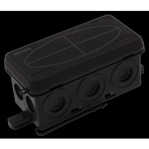 Kabeldoos kunststof, IP55, 86x44x41mm kleur zwart (KA006BK) VVE=10
