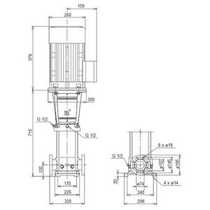 Centrifugaalpomp CRN32-4-2 A-F-G-V-HQQV 3x400D 50 Hz