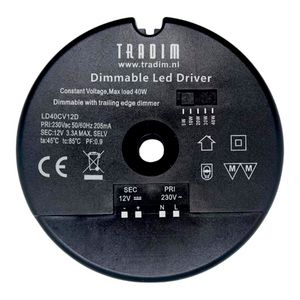 LED-Driver rond 12V DC 1-40W 105x32mm